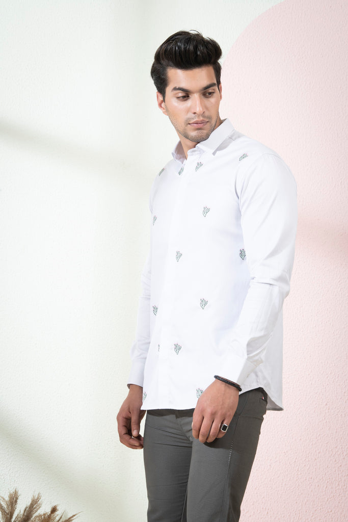 Men's Grey Color Rive Full Sleeves Shirt