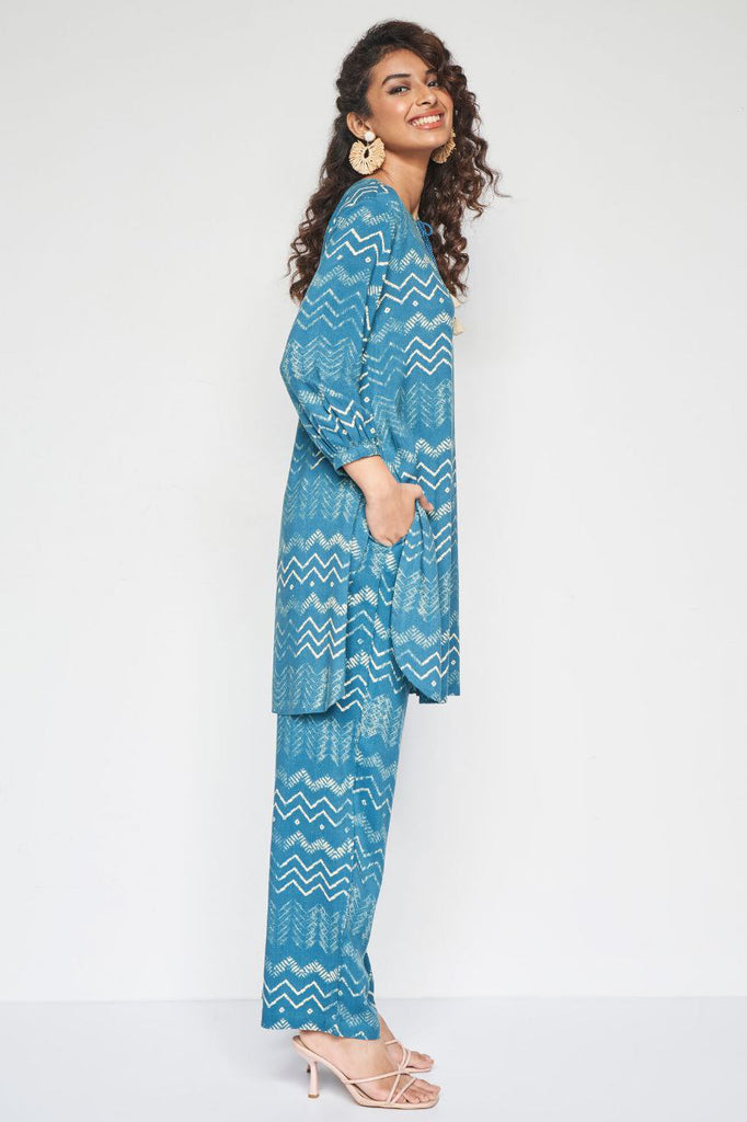Women's Floral Printed Knee Length Rayon Co-ords Set