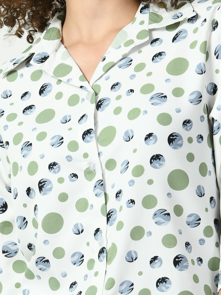 Women's Georgette Green Nightdress