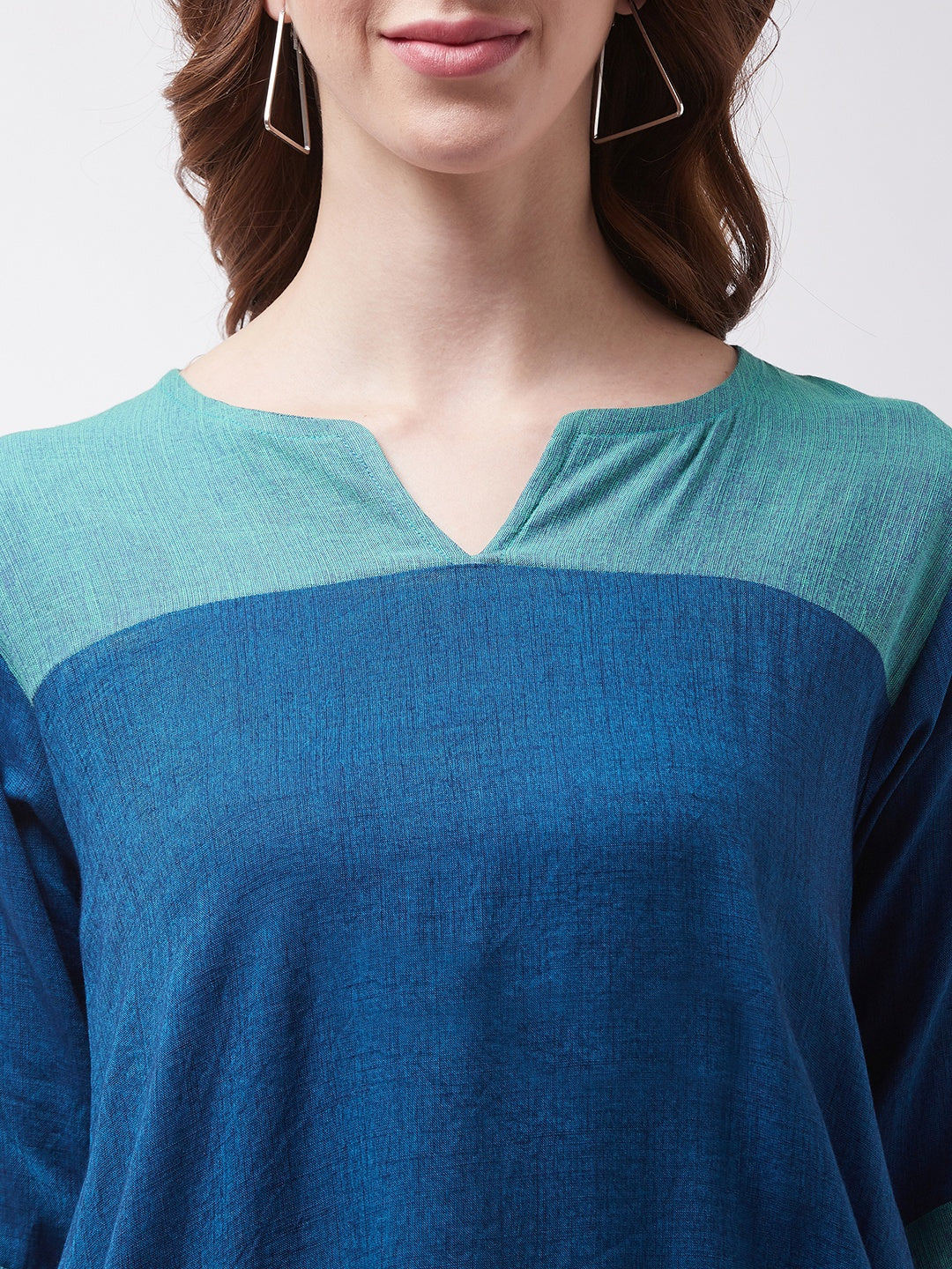 Women's Peacock Blue Top - InWeave