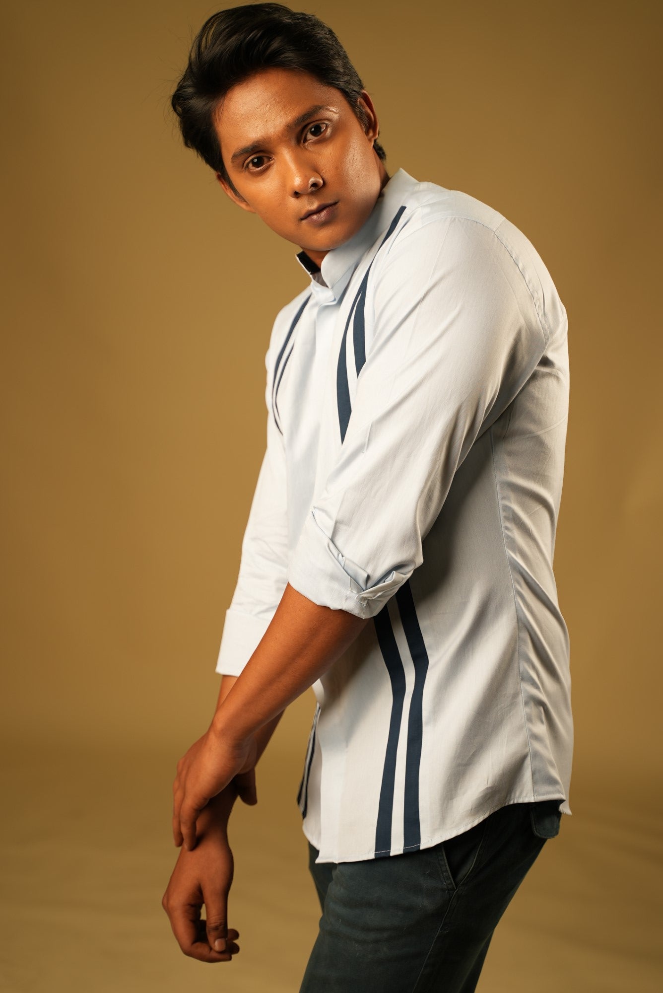 Men's Blue Color Blue Lina Shirt Full Sleeves Casual Shirt - Hilo Design