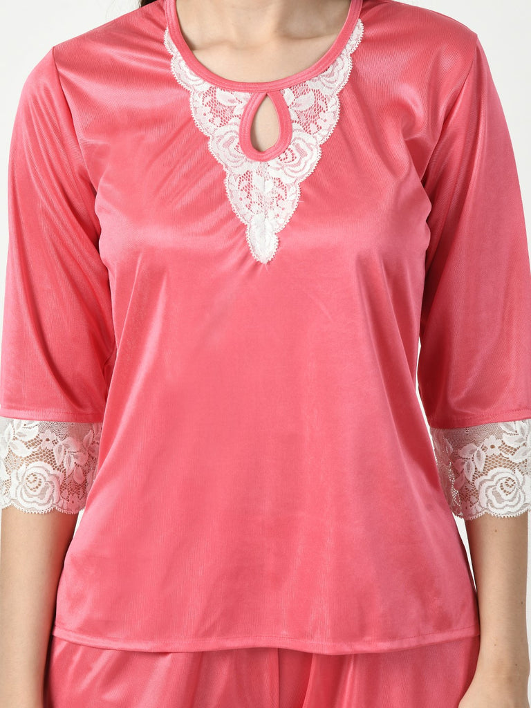 Women's Satin Pink Nightdress