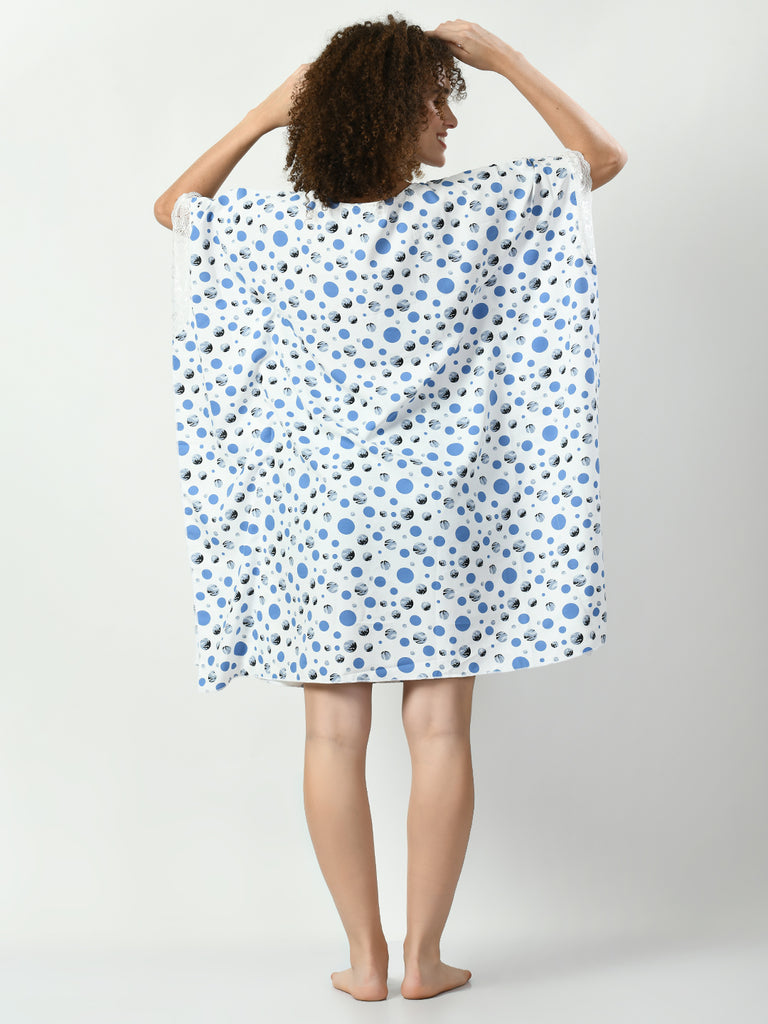 Women's Viscose Rayon Blue Nightdress