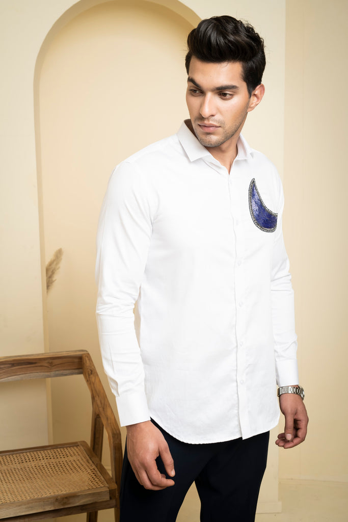 Men's White Color Antila Full Sleeves Shirt