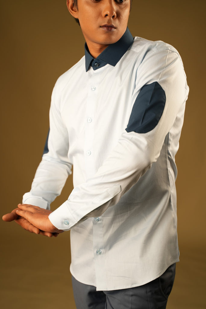Men's Light Blue Color Dark Kola Shirt Full Sleeves Casual Shirt