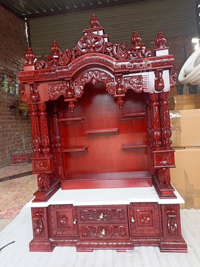 Hand Carved Teak Wood Temple For Home