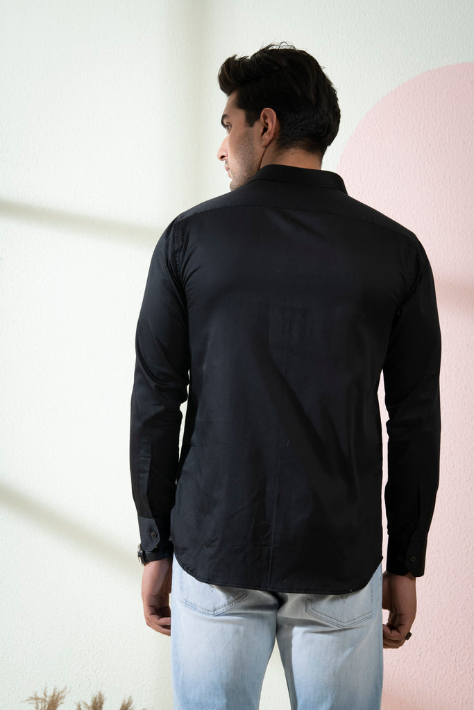 Men's Black Color Blux Full Sleeves Shirt