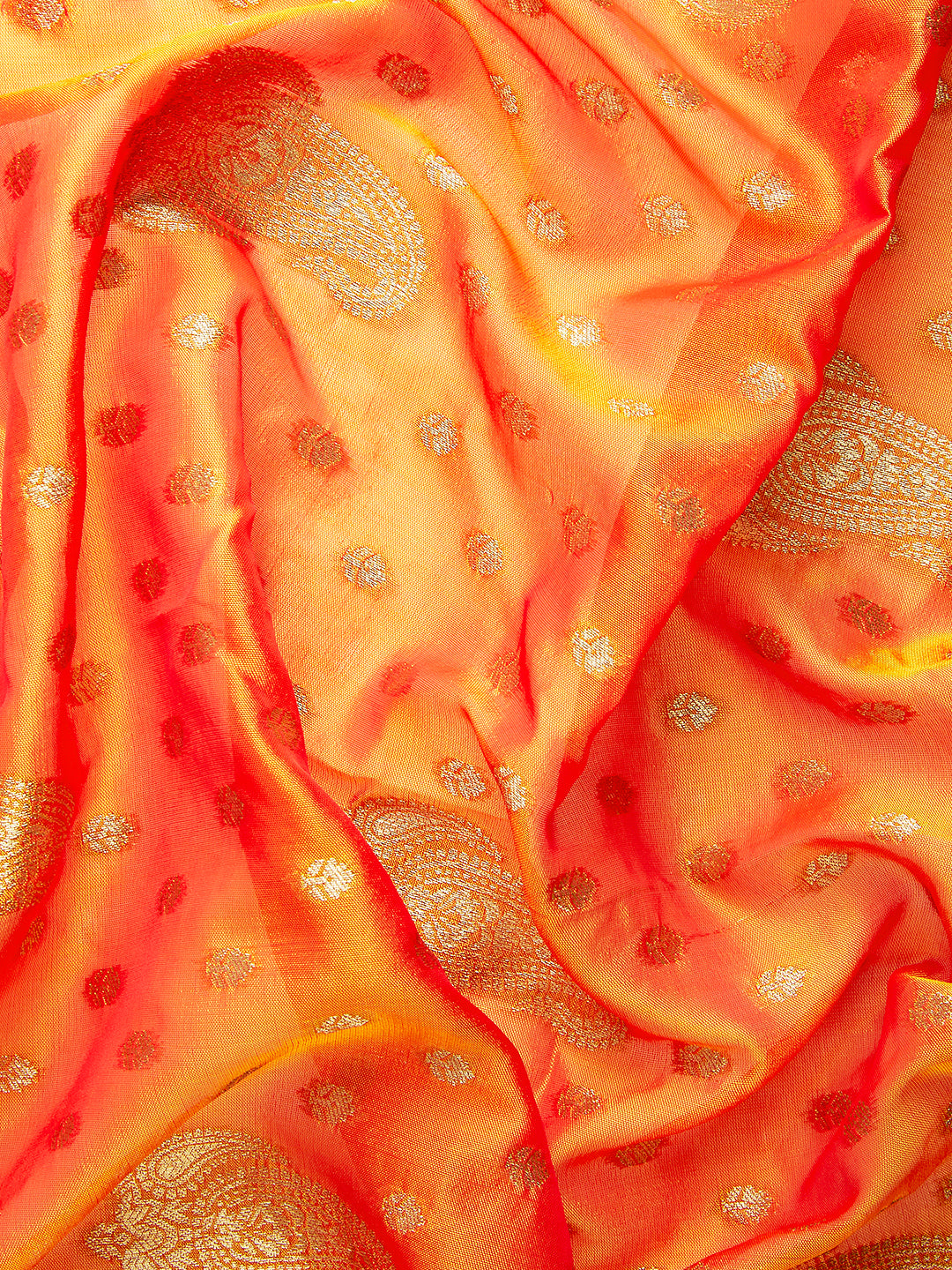 Women's Mustard & Gold Cotton Silk Paisley Zari With Beautiful Ethnic Motifs Banarasi Saree - Royal Dwells