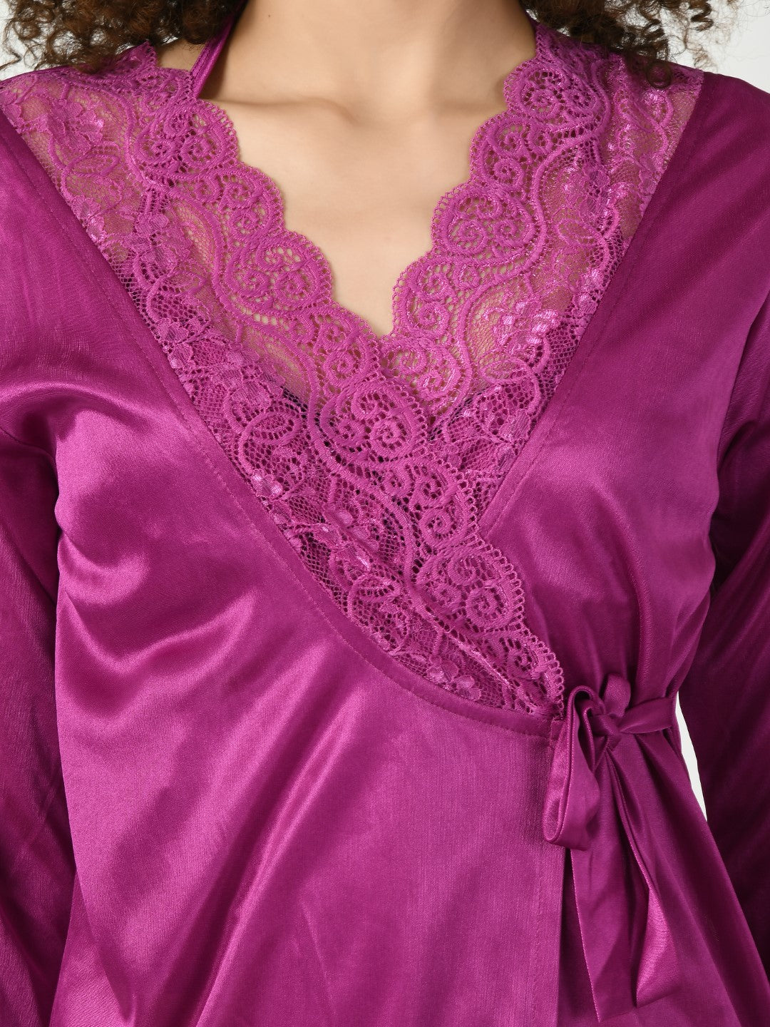 Women's Satin Violet Nightdress - Legit Affair