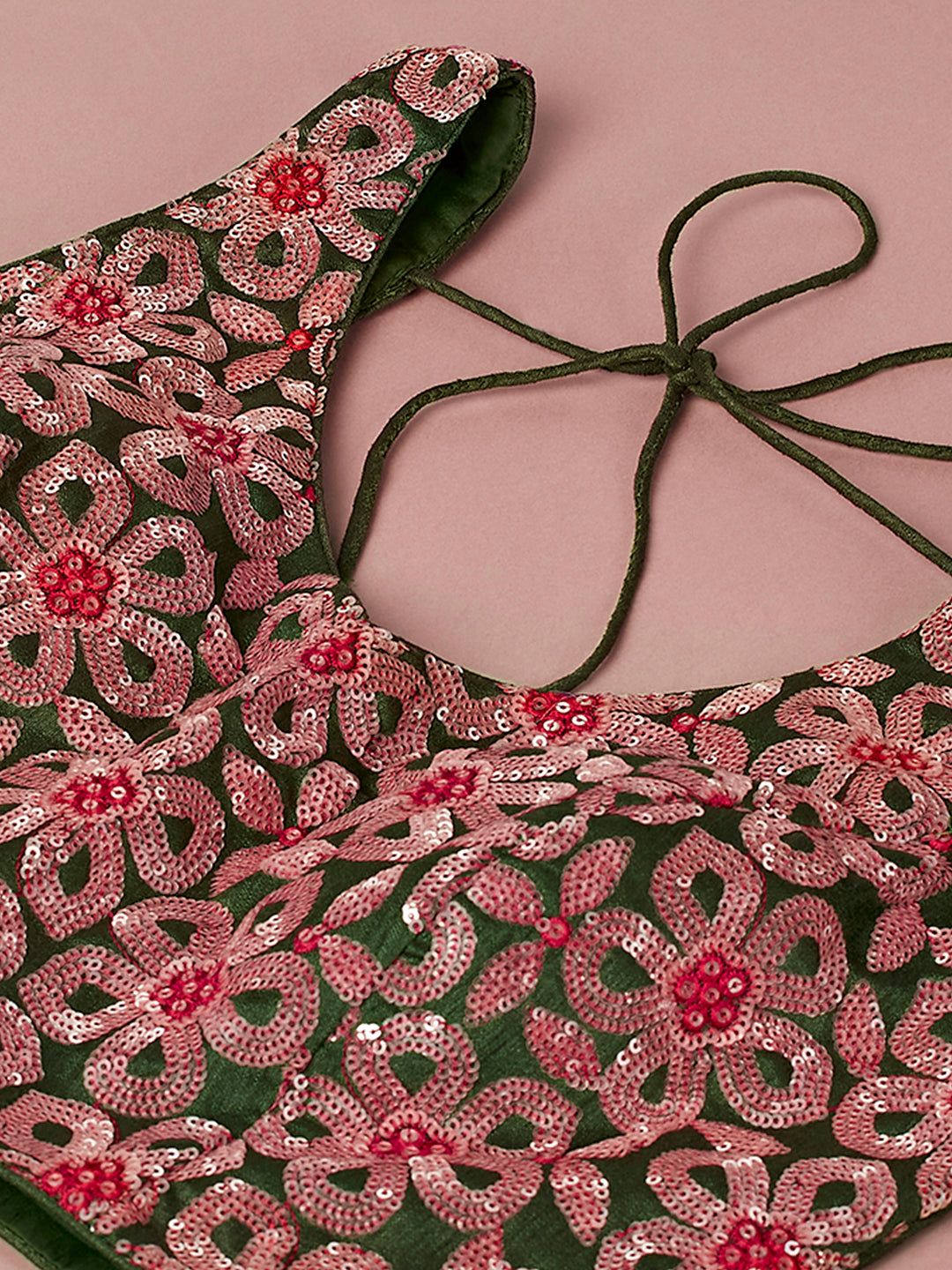 Women's Red Organza Floral Printed Semi-Stitched Lehenga Choli & Dupatta - Royal Dwells
