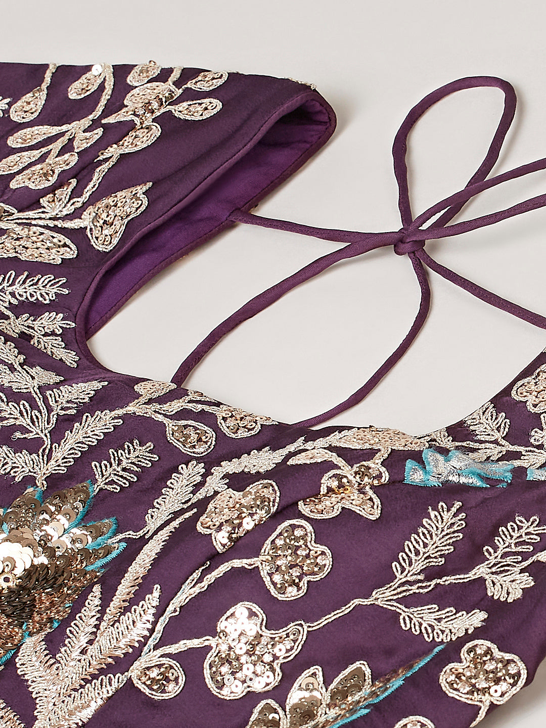 Women 's Burgundy Georgette Sequinse embroidery Ready to Wear Lehenga choli & Dupatta - Royal Dwells
