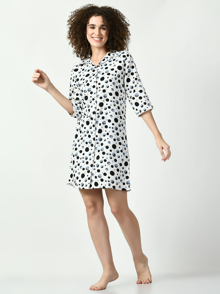 Women's Viscose Rayon Black Nightdress