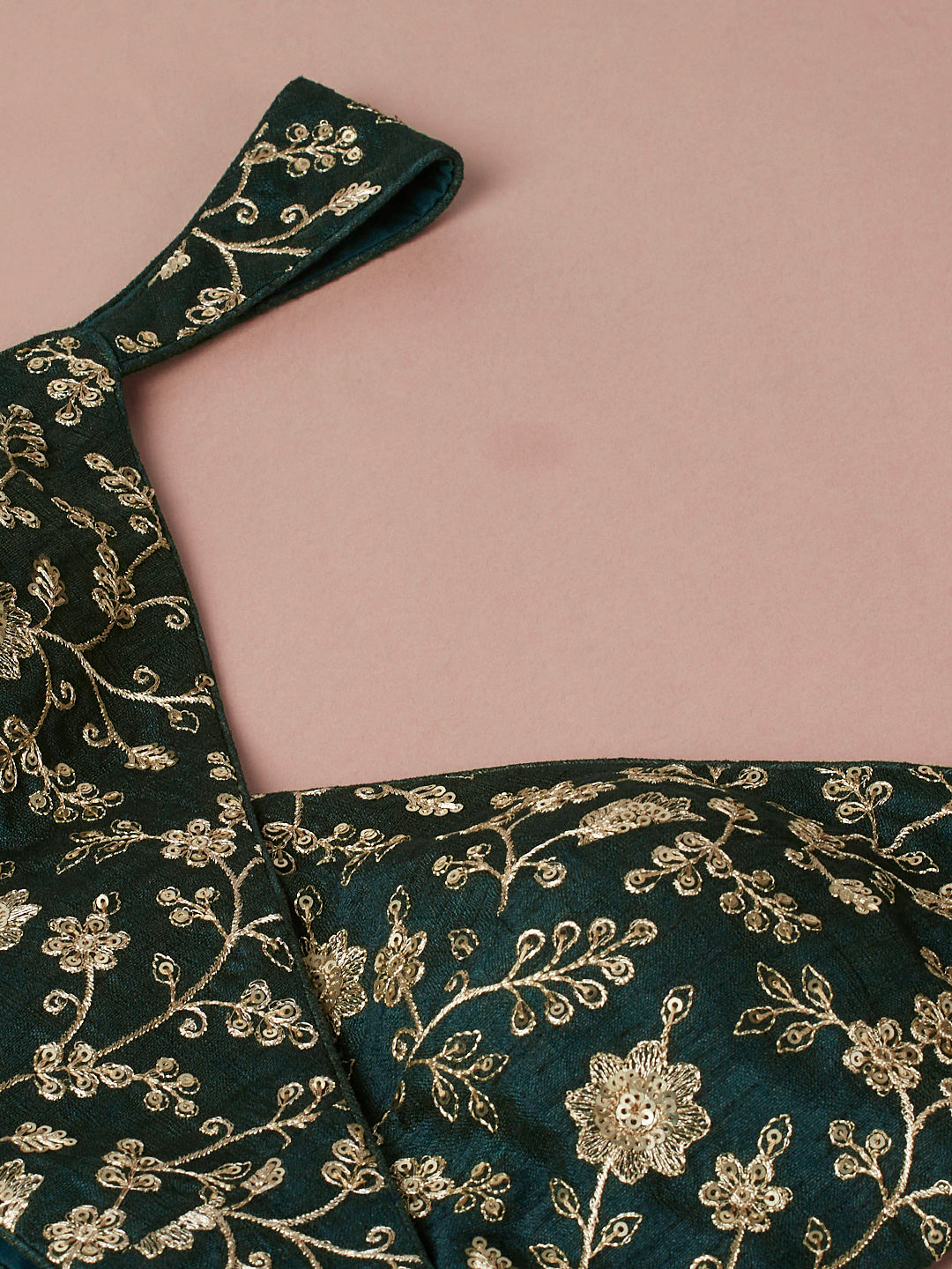 Women's Teal Organza Digital Shibori Printed Semi-Stitched Lehenga Choli & Dupatta - Royal Dwells