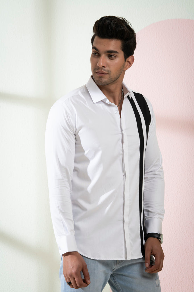 Men's White Color Brumo Full Sleeves Shirt