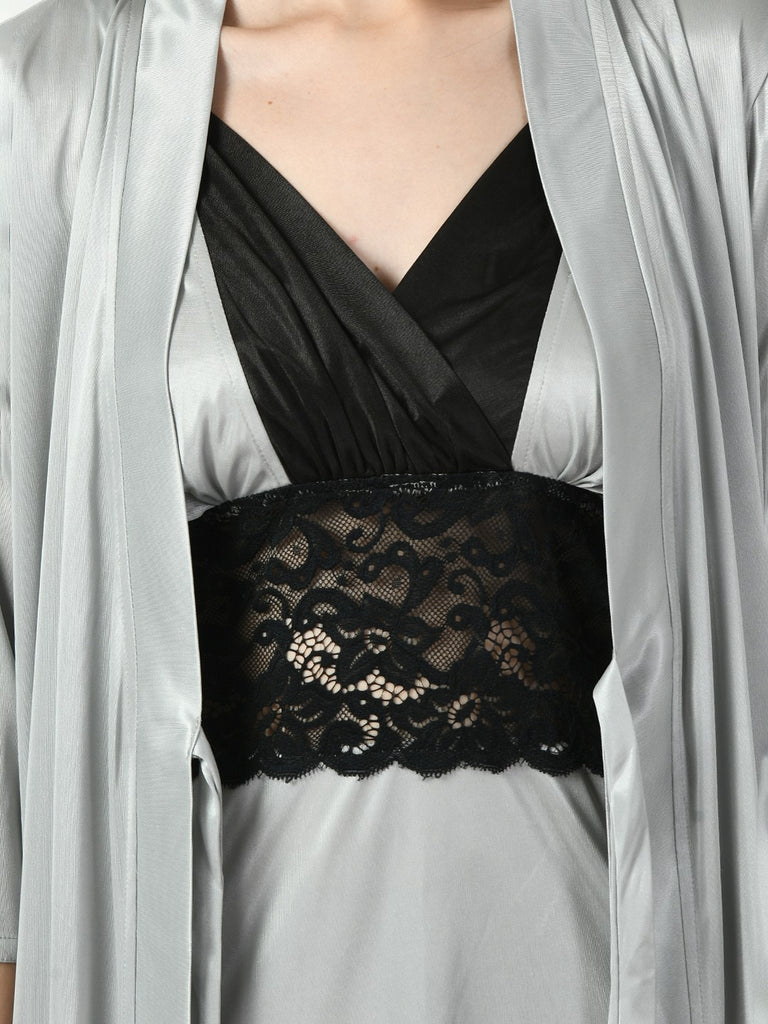 Women's Satin Grey Nightdress