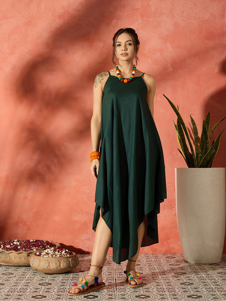 Women's Lemon Yellow Floral Asymmetrical Dress