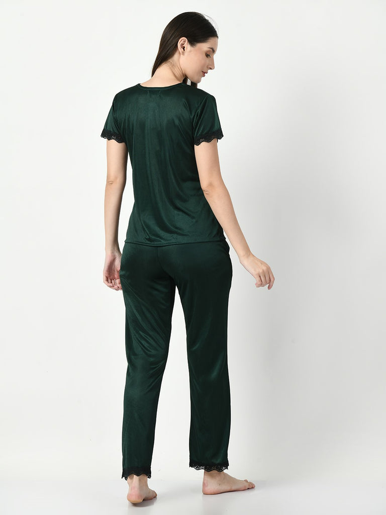 Women's Satin Green Nightdress