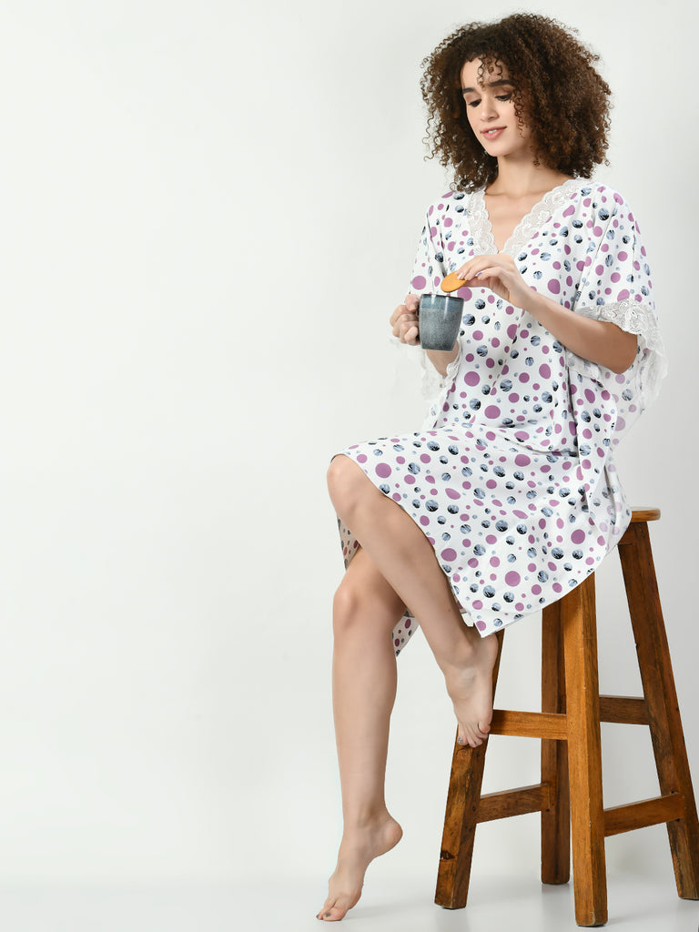 Women's Viscose Rayon Mauve Nightdress