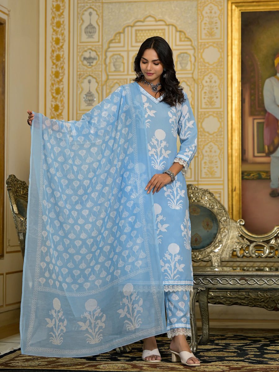 Set Kurta Donna Alvami - Abito Tradizionale Con Dupatta Stampato