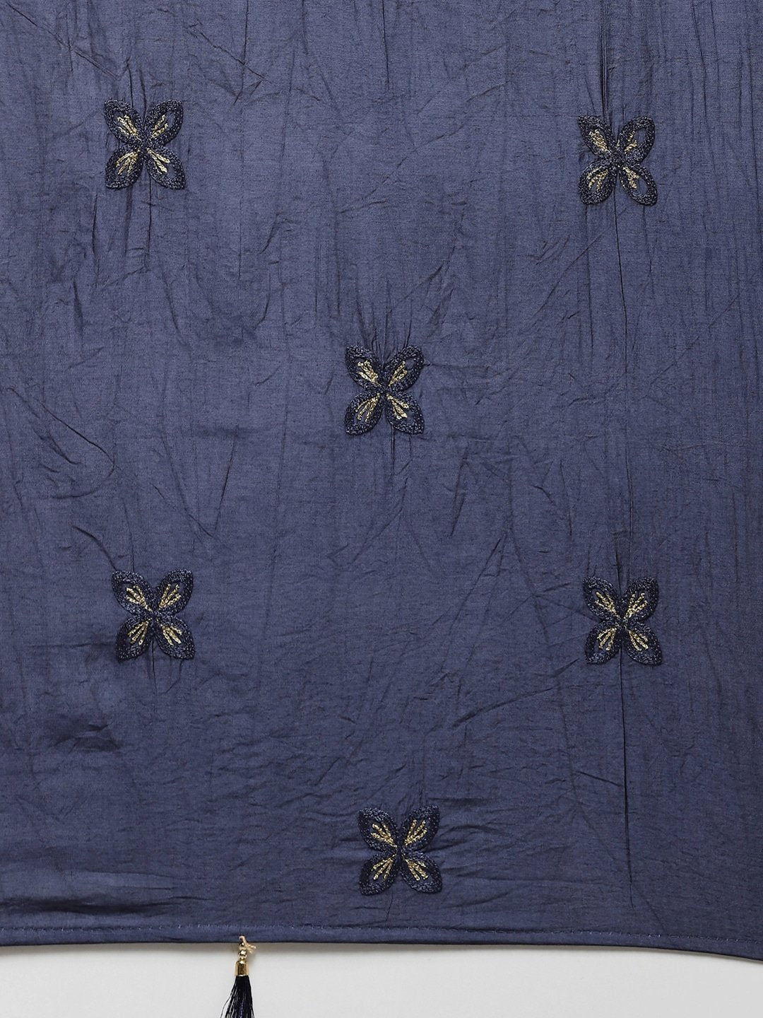 Women's Beige & Navy Blue Printed Kurta Set