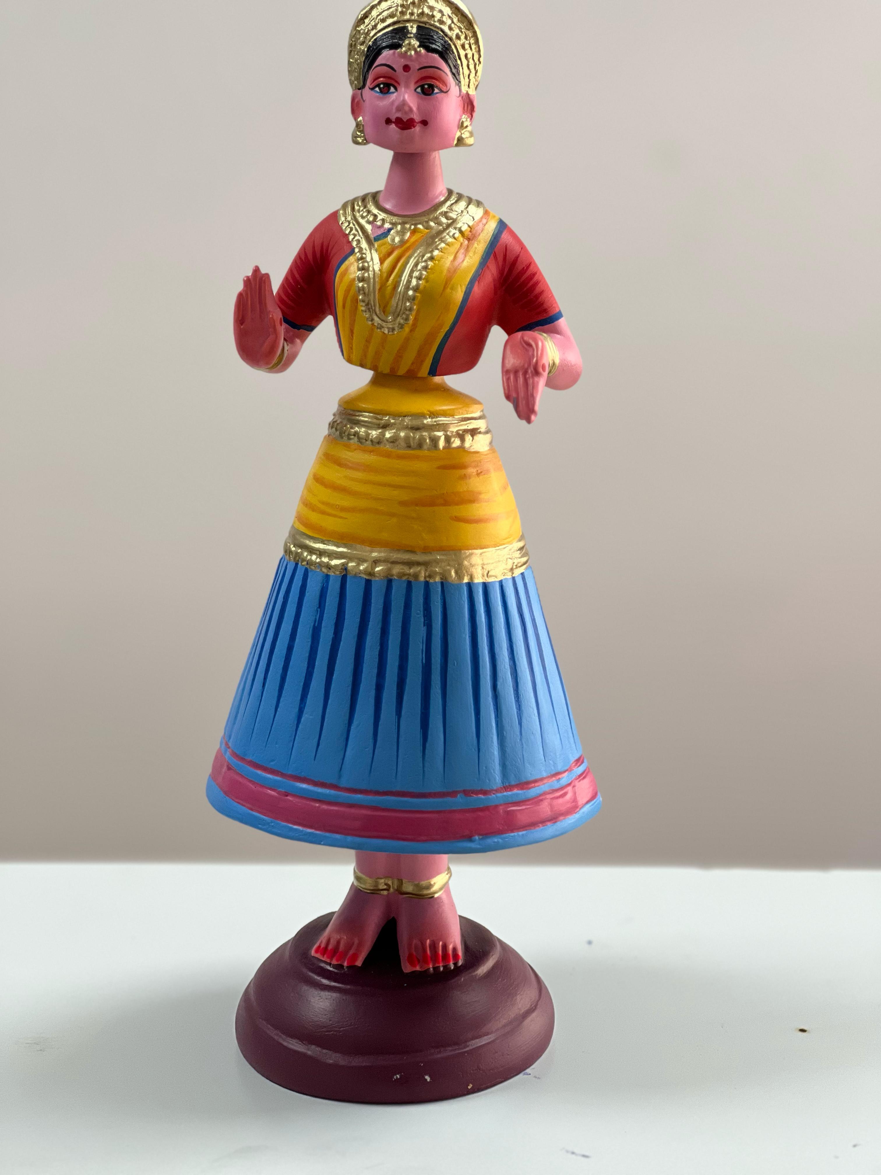 Handcrafted Kondapalli Dancing Doll Decor Yellow - Kondapalli Toys