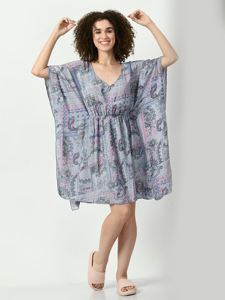 Women's Georgette Grey Nightdress