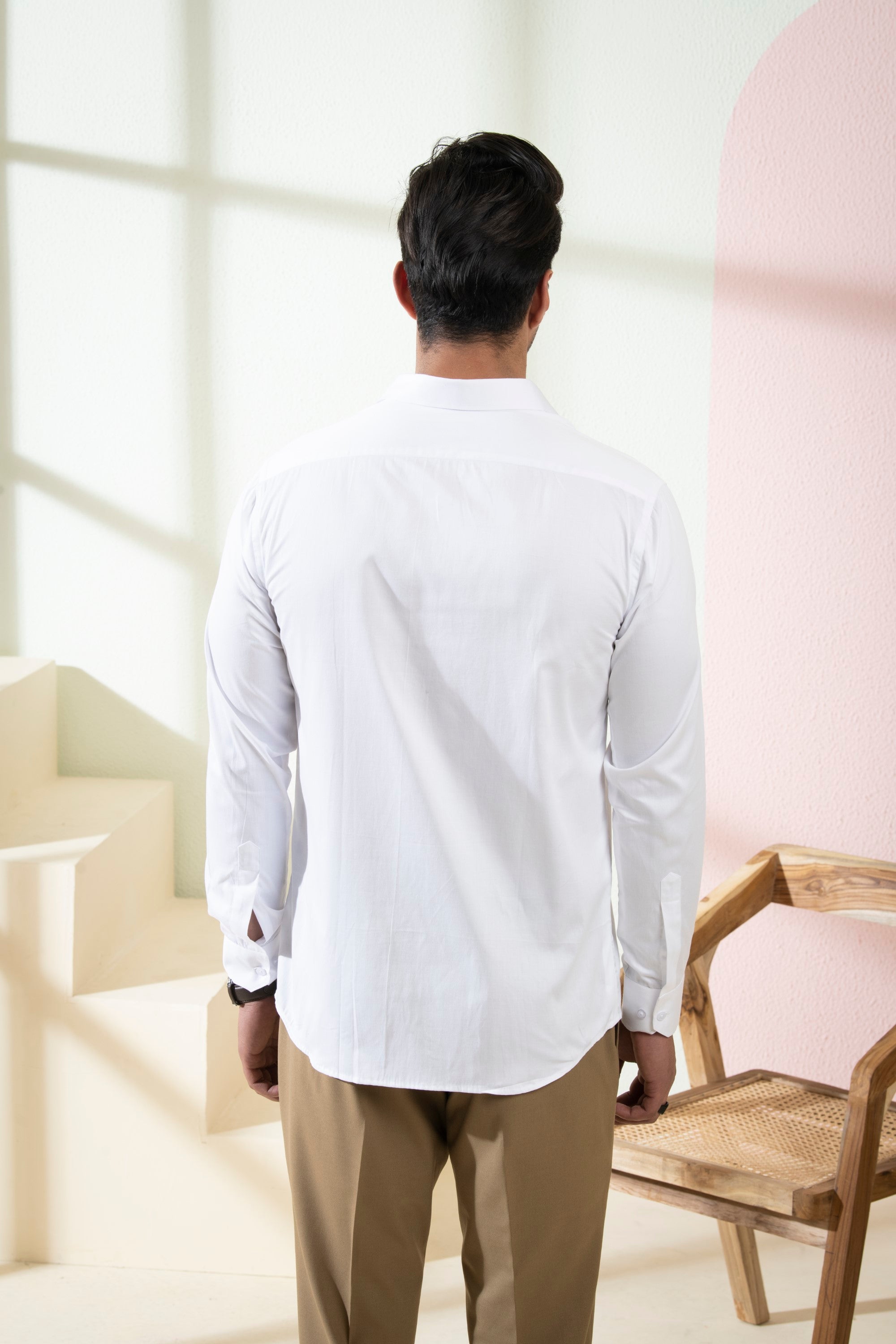 Men's White Color Bianco Wolf Shirt Full Sleeves Casual Shirt - Hilo Design