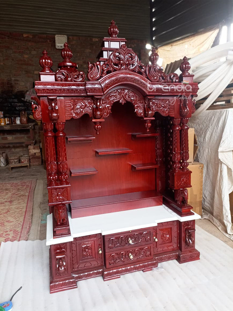 Hand Carved Teak Wood Temple For Home