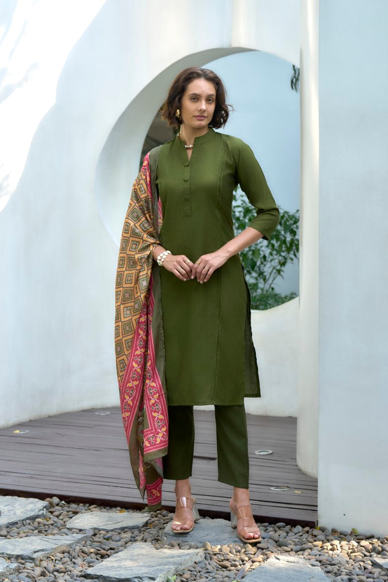 Women's Green Vatican Solid Kurta Set