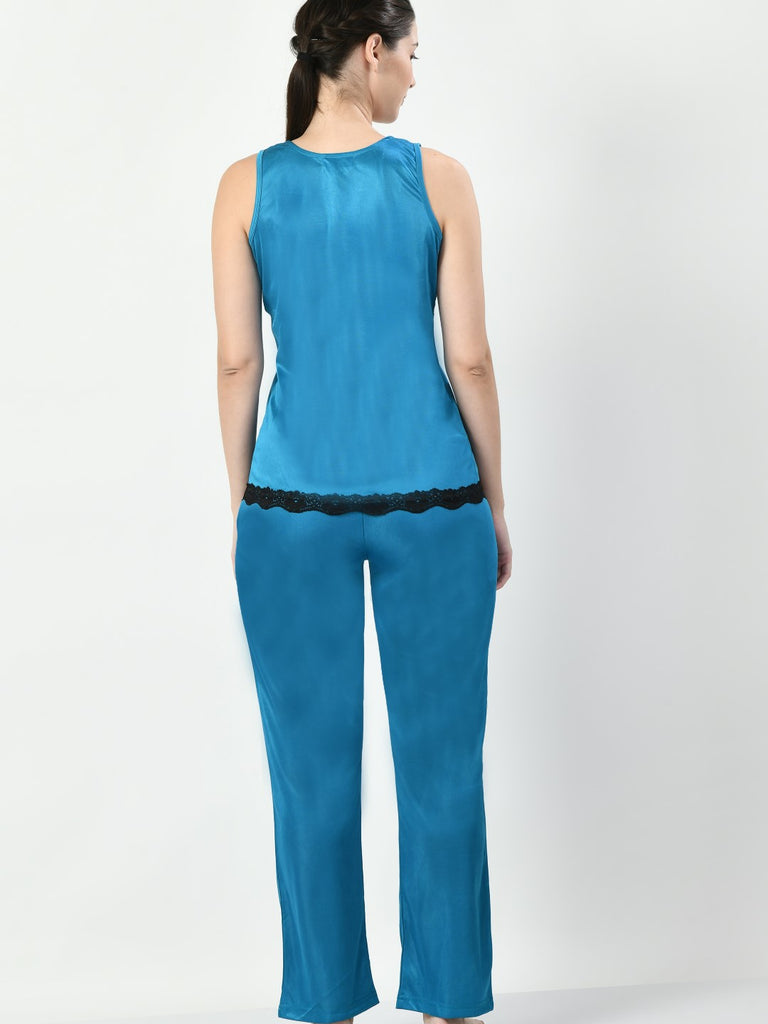 Women's Satin Blue Nightdress