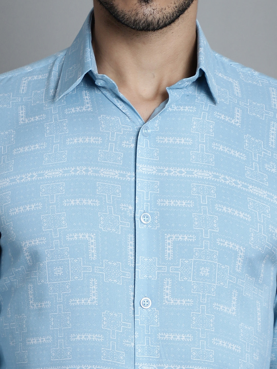 Men's Geometric Printed Formal Shirts - Taantav