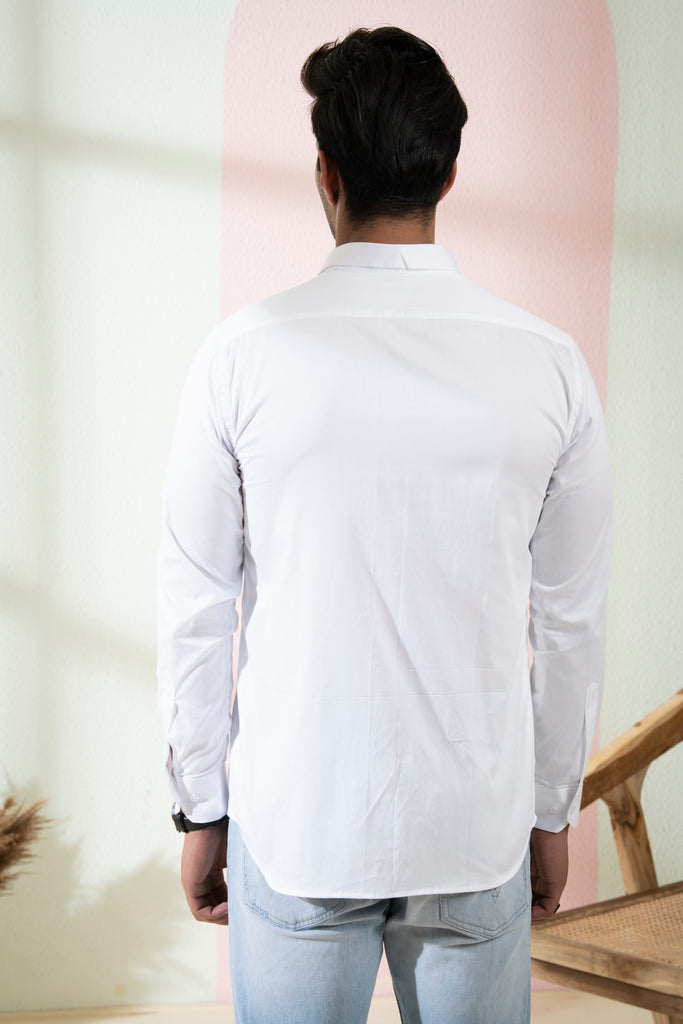 Men's White Color Brumo Full Sleeves Shirt