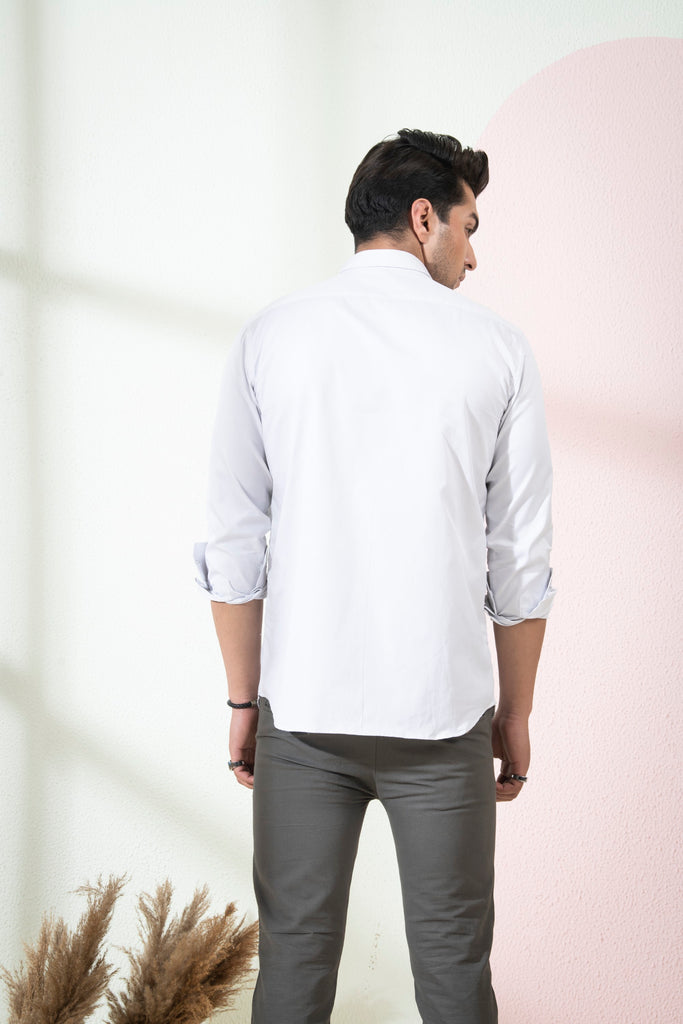 Men's Grey Color Rive Full Sleeves Shirt