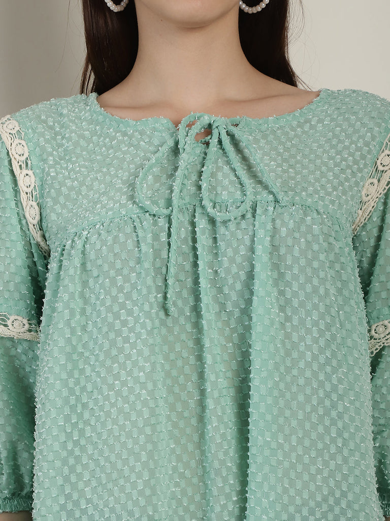 Women's Green Peplum Women's Top