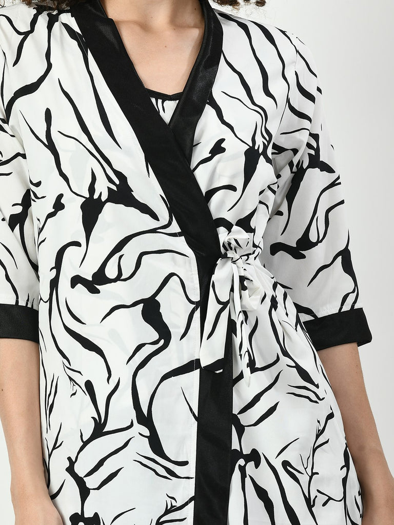 Women's Viscose Rayon Off White Nightdress