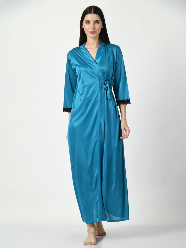 Women's Satin Blue Nightdress