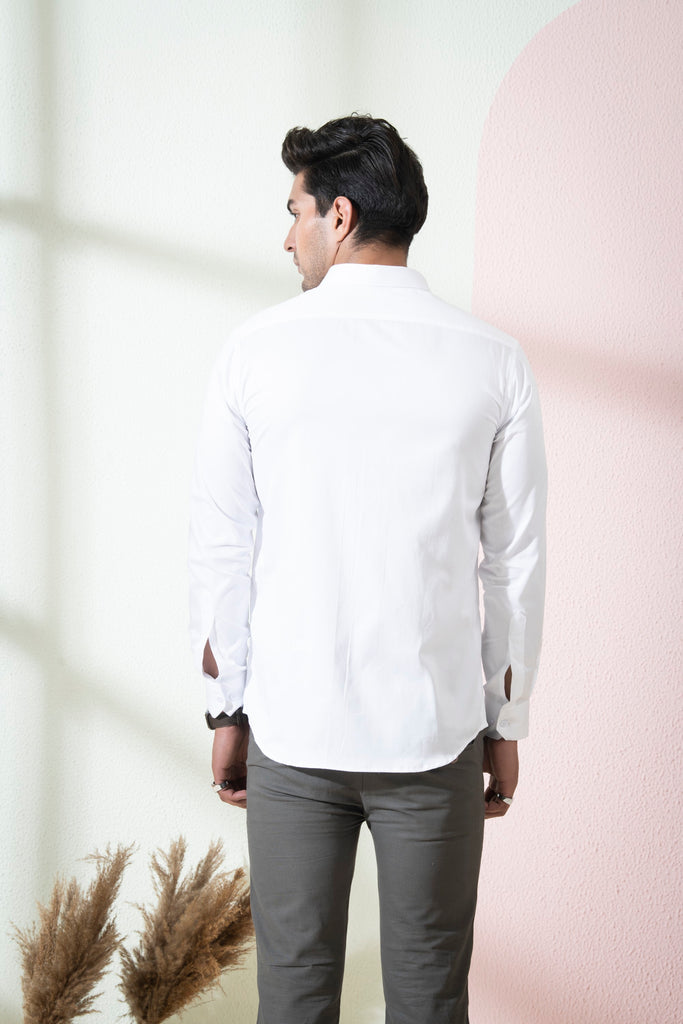 Men's White Color Bianco Reindeer Shirt Full Sleeves Casual Shirt