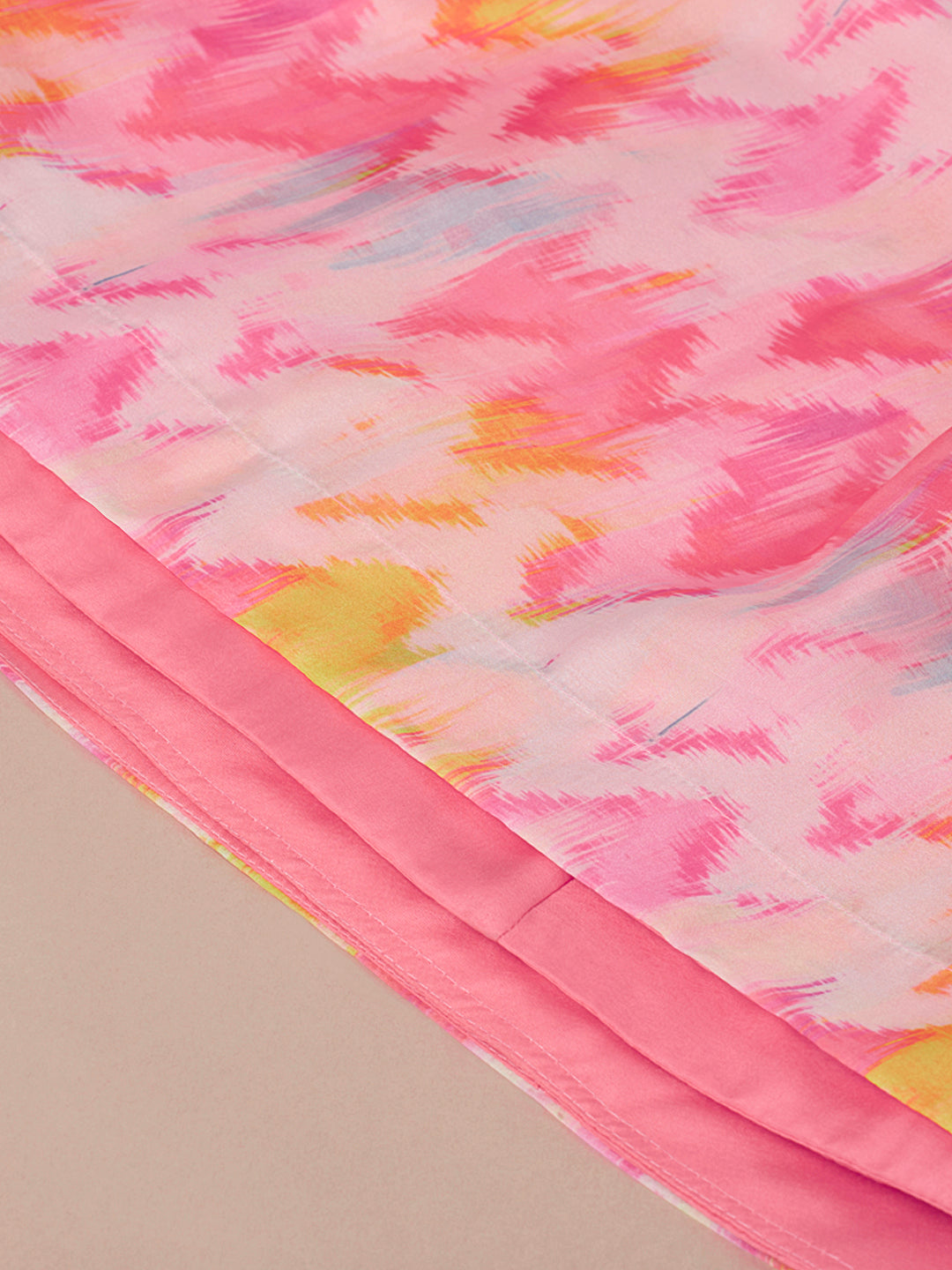 Women's Pink Organza Floral Printed Semi-Stitched Lehenga Choli & Dupatta - Royal Dwells