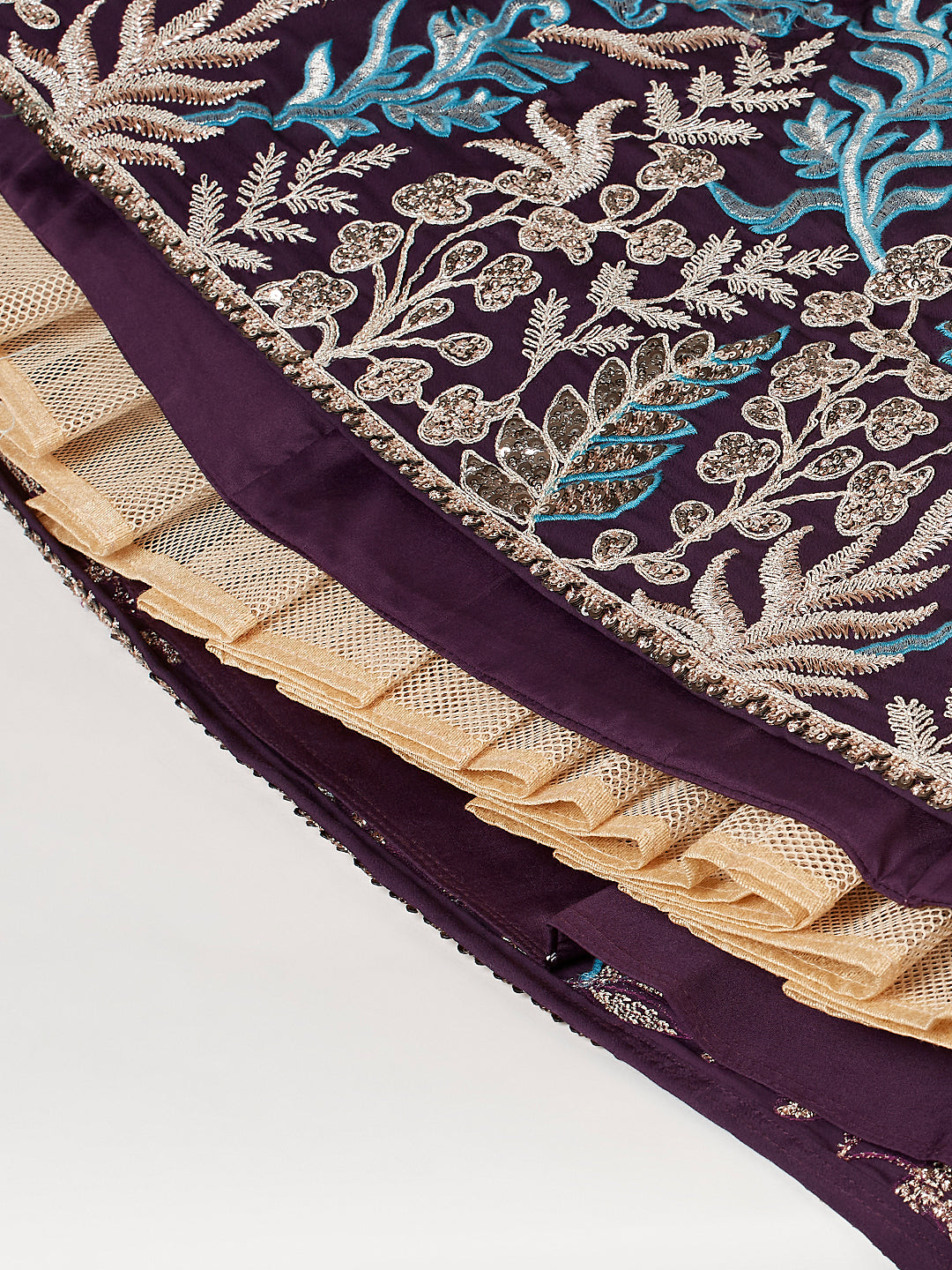 Women 's Burgundy Georgette Sequinse embroidery Ready to Wear Lehenga choli & Dupatta - Royal Dwells
