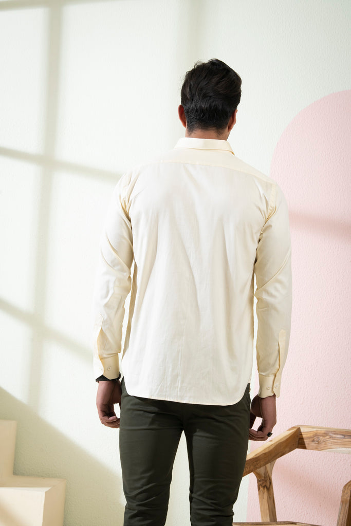Men's Beige Color Oat Full Sleeves Shirt