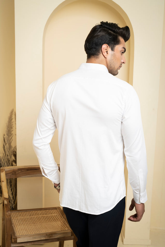 Men's White Color Antila Full Sleeves Shirt