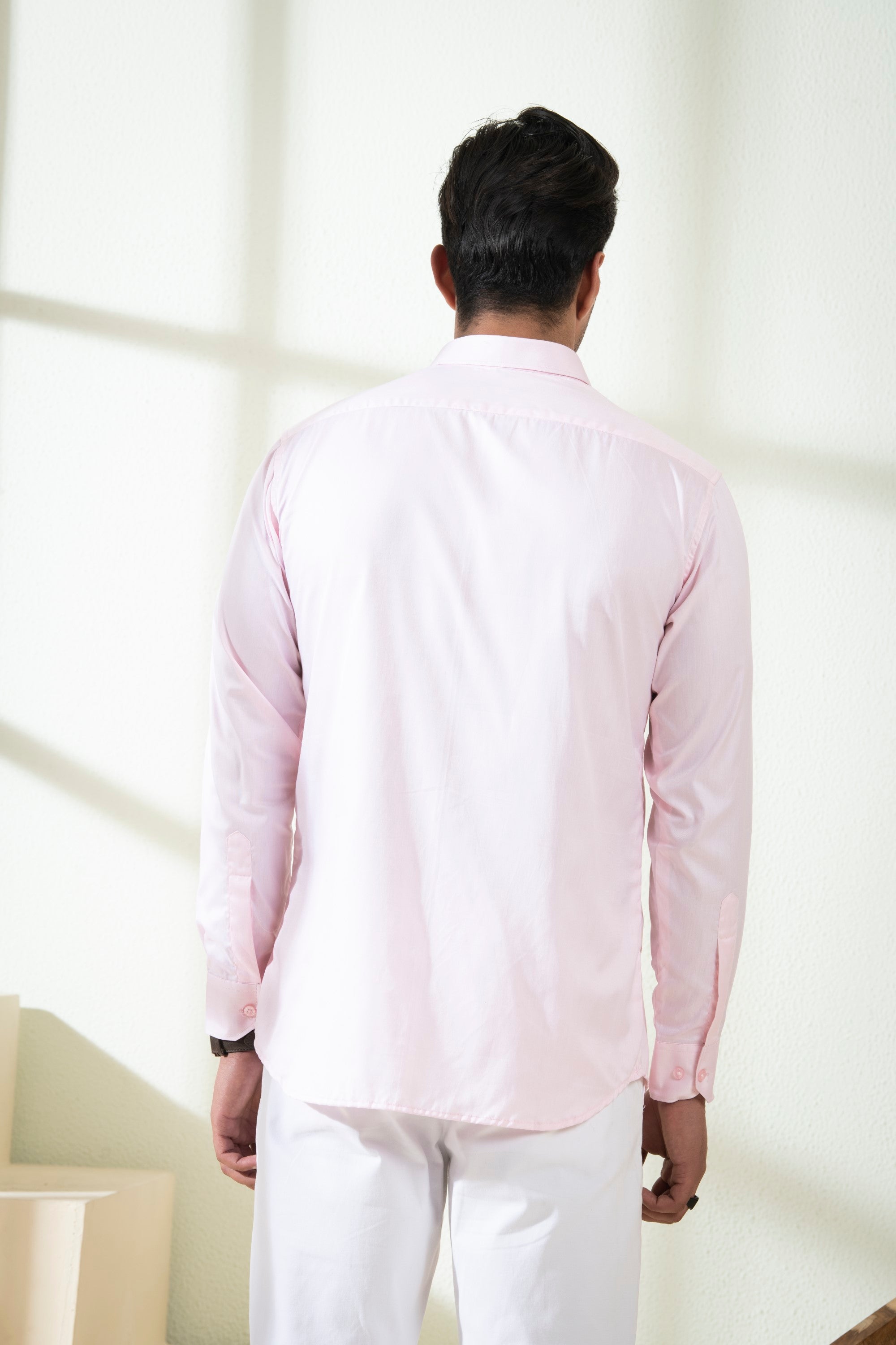 Men's Light Pink Color Shello Full Sleeves Shirt - Hilo Design