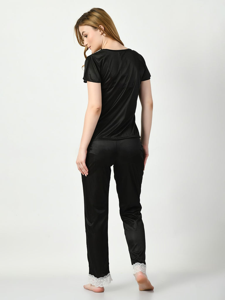 Women's Satin Black Nightdress