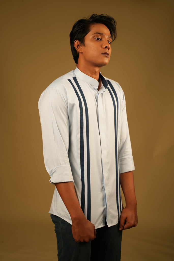 Men's Blue Color Blue Lina Shirt Full Sleeves Casual Shirt