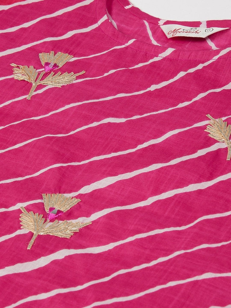 Women's Leheriya Printed Straight Kurta - USA Ready-To-Ship