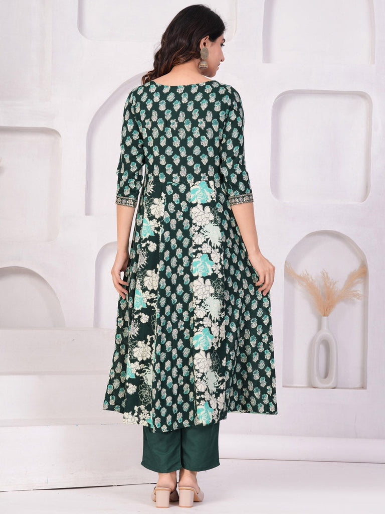 Women's Floral Printed Kurta with Palazzos & Dupatta
