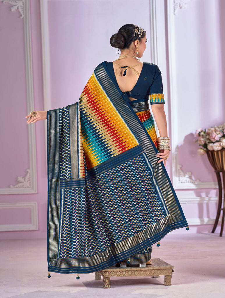 Women's Pashmina Cotton Silk printed Stylish Saree SRD