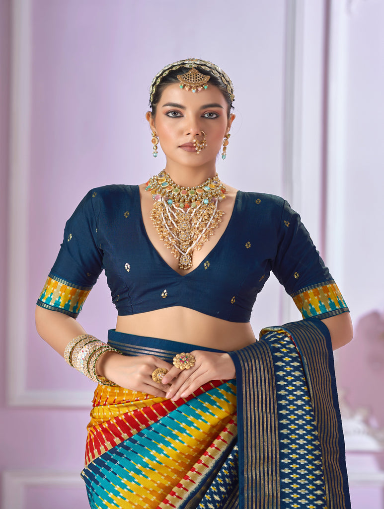 Women's Pashmina Cotton Silk printed Stylish Saree SRD