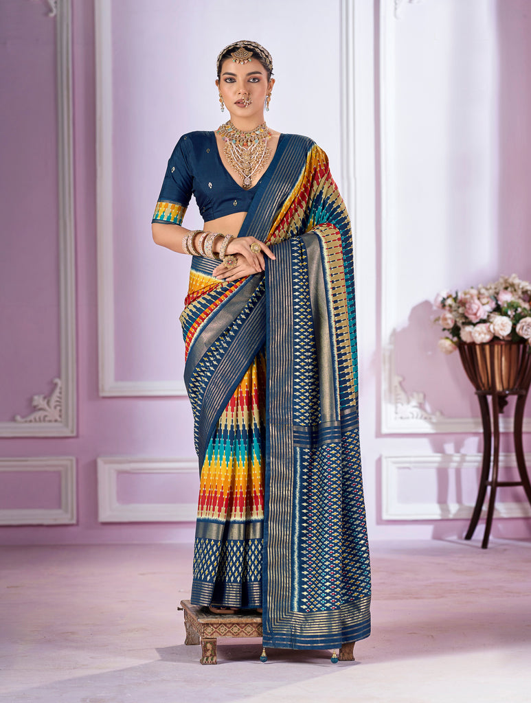 Women's Pashmina Cotton Silk printed Stylish Saree SRD