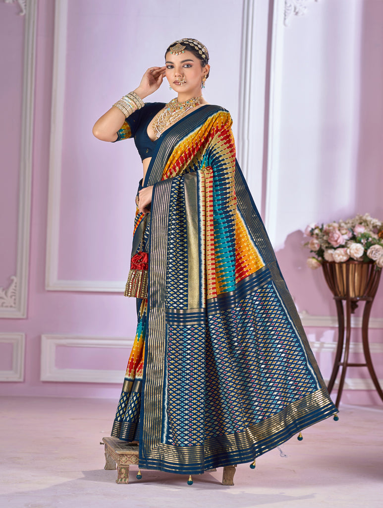 Women's Pashmina Cotton Silk printed Stylish Saree SRD